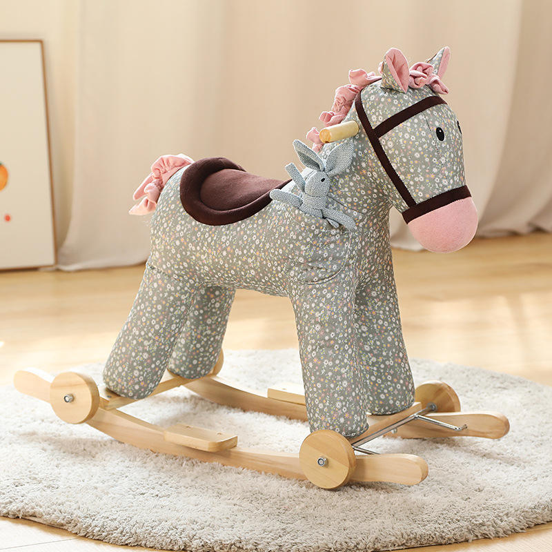 Petite roue en bois massif cheval princesse fleurie