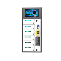 Y2 Power ZEN Pro, Casillero de Carga para Teléfonos Móviles de 6 Compartimentos, Montado en la Pared, con Sistema de Pago con Tarjeta y Pantalla Publicitaria de 14 Pulgadas, Máquina Expendedora de Carga para Teléfonos