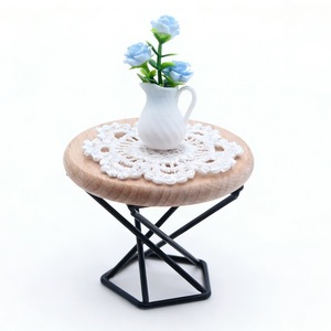 Table basse ronde miniature pour maison de poupée, modèle de scène de vie BJD, ornement décoratif - Product Image 6