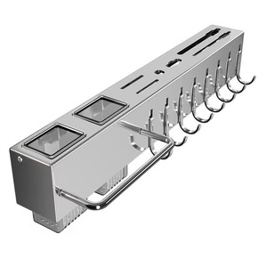 Porte-ustensiles de cuisine multifonctionnel sans perçage Porte-ventouse mural en métal Cage à baguettes <span class=keywords><strong>Rangement</strong></span> pour couteaux et serviettes - Product Image 5
