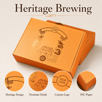   Boîte cadeau écologique pour sauce soja orange avec logo personnalisé, emballage haut de gamme pour sauce soja, vinaigre et huile d'olive