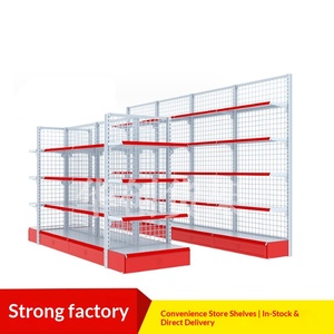 Estantería de Exhibición de Acero Laminado en Frío Ligero de 4 Niveles <span class=keywords><strong>Directo</strong></span> de Fábrica con Red Trasera para Supermercados, Tiendas de Conveniencia, Farmacias y Papelerías - Product Image 5