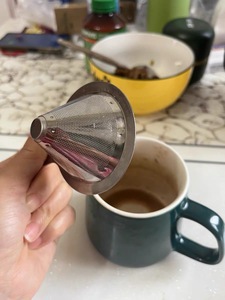 Thép Không Gỉ 304 Đổ Hơn Cà Phê Nhỏ Giọt Chậm Nhỏ Giọt Không Giấy Lọc Cà Phê Đôi Lưới Thiết Kế Của Hướng Dẫn Sử Dụng Hình Nón Lọc - Product Image 3