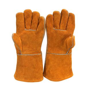Guantes de soldadura de seguridad, resistentes al calor, color amarillo, cuero de vaca dividido, soldadura de arco de argón, baratos - Product Image 2