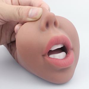 3 in 1リアルな口ポケットプッシーオーラルアナルMマスターベーションブラウンアダルトセックストイTPE人工膣 - Product Image 5