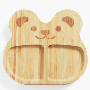 Offre spéciale ensemble cuillère et bol en bambou pour enfants, assiette à dîner en bambou pour bébé avec support à ventouse en silicone - Product Image 5