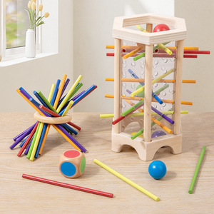 Jeu de tirage en bois personnalisable trois-en-un pour l'éducation précoce, puzzle de reconnaissance des couleurs, jeu de société interactif parent-enfant - Product Image 5