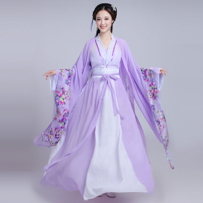 Hanfu أزياء نسائية, أزياء نسائية صيفية بأسعار مخفّضة متوفرة باللون الأرجواني ، تصميم عصري مقاس كبير Xxxl ، ملابس يومية للنساء من Hanfu الصينية