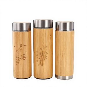 350Ml/450Ml 500Ml Bpa Free Custom Stainless Steel Thermal Bamboo Insulated Thermos Flask Water Bottle With <b>Tea</b> <b>Infuser</b> - Product Image 1