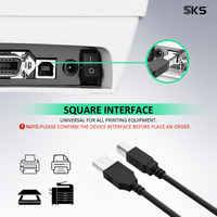 Kabel Printer USB 2.0 AM ke BM 1m 2m Hitam Cetakan Injeksi Transfer Data Kecepatan Tinggi untuk Printer Scanner HP Canon Epson