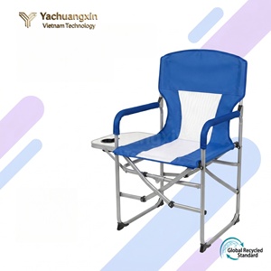 Outdoor Folding Chair With Side <b>Table</b> Aluminum Frame Oxford Fabric Green And Gray Casual Garden <b>Camping</b> Chair - Product Image 4