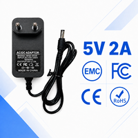 Adaptateurs secteur 5V 2A avec prise EU 5,5x2,5mm 10W AC 100-240V 50/60Hz DC pour enceinte Bluetooth