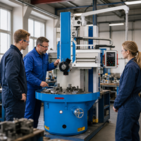 Machine de découpe et d'alésage industrielle sur colonne simple, robuste, en métal, avec tour CNC manuel certifié CE