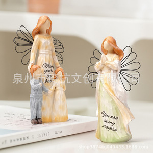 Juego de figuras de ángeles de resina, decoración del hogar, escultura artística, regalo para decoración familiar - Product Image 2