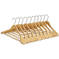 Cintres en bois à épaules larges antidérapants avec crochet pivotant à 360°, composants en acier inoxydable et zinc, finition polie pour manteaux, robes et vestes