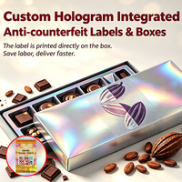 Boîte cadeau chocolat holographique personnalisée avec fonction code QR et revêtement UV sélectif pour confiseries haut de gamme, fournisseur OEM en gros