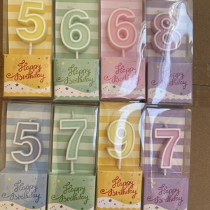 0-9 Numéro Macaron Couleur Anniversaire Bougie Décoration de <span class=keywords><strong>Gâteau</strong></span> Bougie - Product Image 2