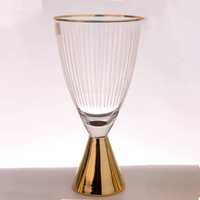 Chopes à bière en verre cristal plaqué or de luxe, design rayé, vaisselle alimentaire sécurisée pour fêtes, mariages et usage domestique