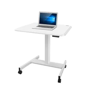 Modern simple station sit dual-purpose office lift elevator standing desk Mobile Electric Lift Computer Desk with pulleys