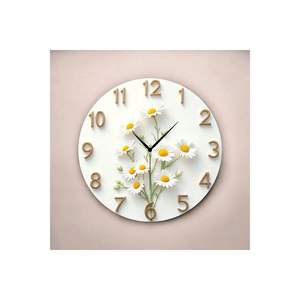 นาฬิกาแขวนผนังไม้ทรงกลมเงียบสงบ พิมพ์ลายสีสันสดใส ขนาด 45x45 ซม. ดีไซน์ดอกไม้คลาสสิก เหมาะสำหรับเป็นของขวัญ - Product Image 4