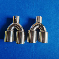 Escape de 3,5 "modificado de acero inoxidable, silenciador de doble salida, punta de escape en forma de Y, garganta de cola de escape