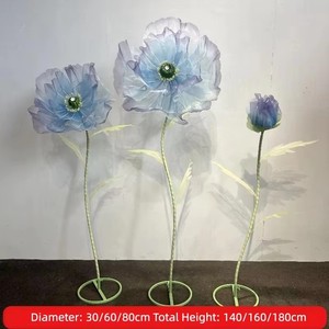 Flores de Amapola Artificiales de Seda para Decoración de Bodas, Escenarios, Diseño de Escenarios, Exhibiciones Florales Artificiales, Decoración de Escaparates - Product Image 1