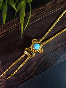 FYXL1266BR Collar versátil de estilo vintage con rubíes y zafiros incrustados en oro, un diseño único y retro (puede ser adornado) - Product Image 2