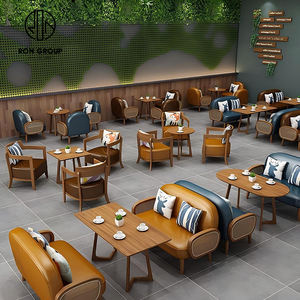 Vintage bulat Elm kedai kopi kayu kursi dan meja berlapis kulit Stan tempat duduk komersial restoran furnitur <span class=keywords><strong>Sofa</strong></span> - Product Image 3