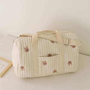Bolsa de Viaje de Gran Capacidad para Mujer, Personalizada con Bordado, de Algodón, Ligera, Tipo Tote, Bandolera, para Gimnasio - Product Image 3