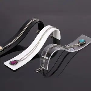 Acrylic Necklace Organizer Holder Stand Jewelry Exhibitor Watch Counter Accessories Display Riser Rack