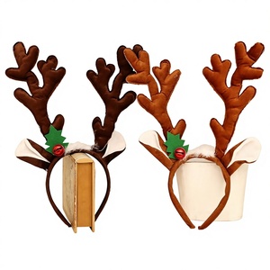 Serre-tête de Noël en forme de bois de renne avec clochettes, en peluche douce, taille unique, accessoire de fête pour enfants et adultes - Product Image 4