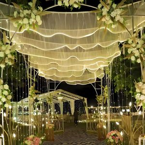 Voilages de plafond Neonawall avec lumières, hauteur 50 cm, blanc chaud, pour cérémonie de <span class=keywords><strong>mariage</strong></span>, fête d'anniversaire, décoration d'arche - Product Image 5