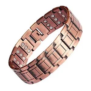 Top Supplier Wholesale Luxury Three Row Men Health Bio Magnetic Therapy Pure Copper Bracelets