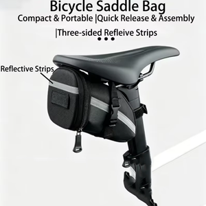Sacoche de selle VTT, sacoche arrière de vélo en nylon imperméable à coque rigide, sacoche multifonctionnelle sous le siège pour le cyclisme - Product Image 2