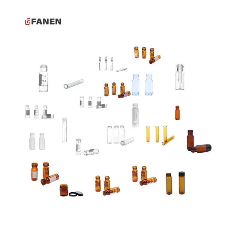 Fanen1.5ml高回収琥珀色HPLCバイアルラボガラスクロマチックサンプルボトル
