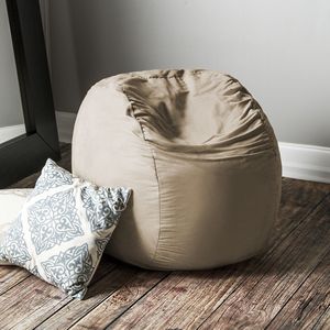 DB Jaxx Saxx 3 Foot Round Cómodo Bean Bag Sofá Camel con cubierta extraíble Impermeable y relleno de espuma - Product Image 4