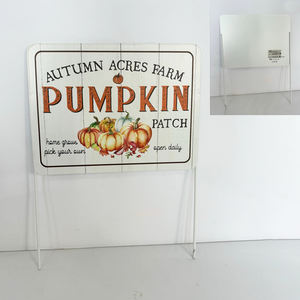 Piquet de jardin décoratif en fer thermolaqué imperméable sur le thème de l'automne, avec inscription en langue allemande « Willkommen » - Product Image 2