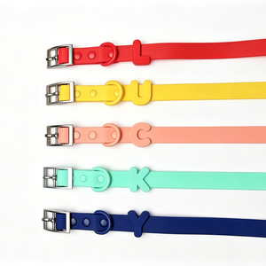Collares Personalizados para Mascotas, Perros y Gatos, con Letras Deslizantes de Silicona, Etiqueta con <span class=keywords><strong>Nombre</strong></span>, Impermeable, de Grado Alimenticio, Ajustable, Etiqueta de Identificación Silenciosa - Product Image 2