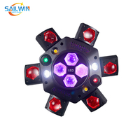 Projecteur de scène LED DMX 6 bras effet œil d'abeille 150W RGBW avec laser, télécommande et faisceau mobile pour mariage et parc à thème