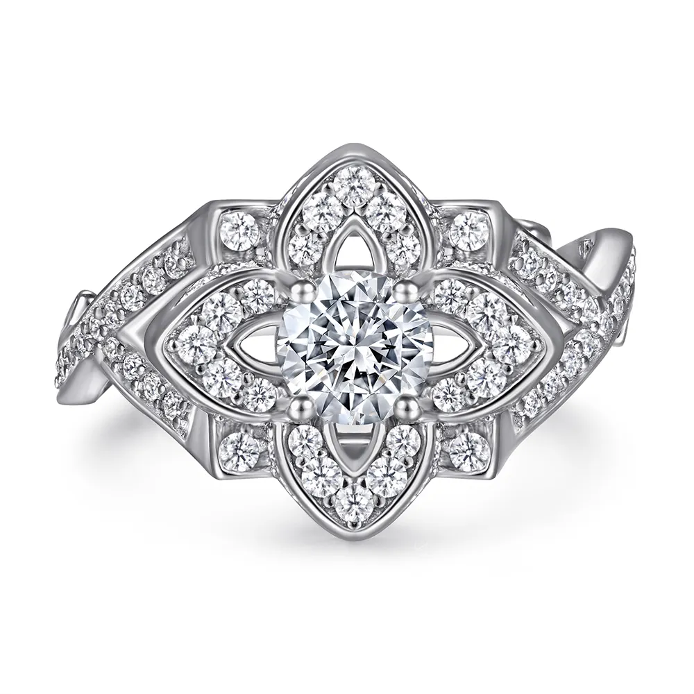 גבירותיי תכשיטי קלאסי כסף 925 טבעות עם אהבת לב אופנה קריסטל חתונה & המפלגה רחב טבעת עבור נשים תכשיטי כסף