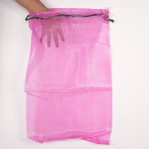 İpli pp tübüler kumaş meyve sebze örme Net Mono raşel kravat dize ile örgü çanta rulo - Product Image 5