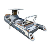 Bateau pneumatique de luxe CE Patrol 760 de 25 pieds, catamaran à double pont avec plancher en aluminium, bateau de pêche gonflable, yacht de luxe en Hypalon