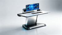 Support de bureau certifié ISO pour plusieurs écrans, taille et couleur personnalisables pour console de contrôle