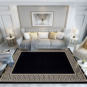 Tapis rectangulaire classique à motifs floraux, fabriqué à la machine, synthétique, à poils ras, antidérapant, pour salon - Product Image 5