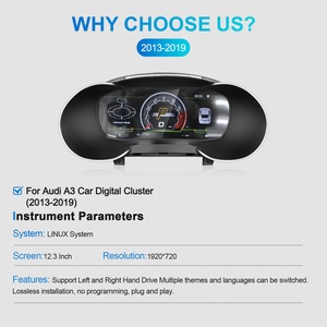 Navihua 12.3'' Digital Cluster LCD Dashboard <b>for</b> Audi A3 2013 - 2019 Auto <b>Speedometer</b> Virtual Cockpit - Product Image 2