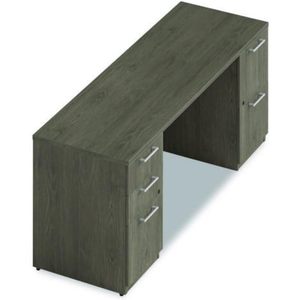 Alera AE1NZK-UF2472FF Meuble de rangement à double piétement série Seville 72 pouces. X 24 pouces X 29 In. Matériel en bois finition noyer - Product Image 3