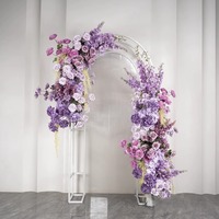 Chemin de Table Long à Fleurs Mauves Centres de Table Floraux pour Décoration de Mariage Arrangement Floral Artificiel en Soie Vente en Gros