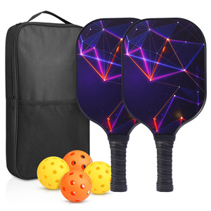 Palas de Pickleball con Núcleo de Fibra de Vidrio, Antideslizantes, para Entrenamiento Deportivo al Aire Libre, con Bolsa de Transporte y Pelotas - Product Image 1