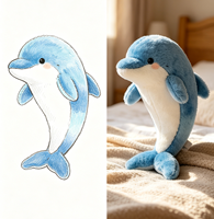 Peluche de dauphin certifiée ASTM |   Peluche super douce pour enfants |   Peluches de qualité supérieure pour cadeaux |   Remplissage Écologique