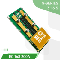 ECBMS 200A 3S-16S 150A BMS solaire hors réseau UART RS485 BT LiFePO4 Li-ion 18650 Double capteur de température Surveillance par application UART pour Bateau et Power Wall